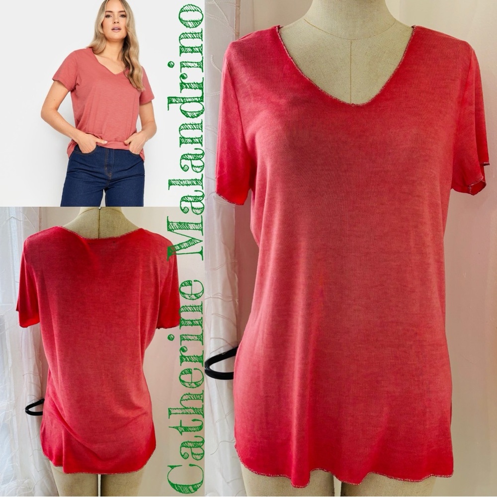 Catherine Malandrino Coral Short Sleeve Top